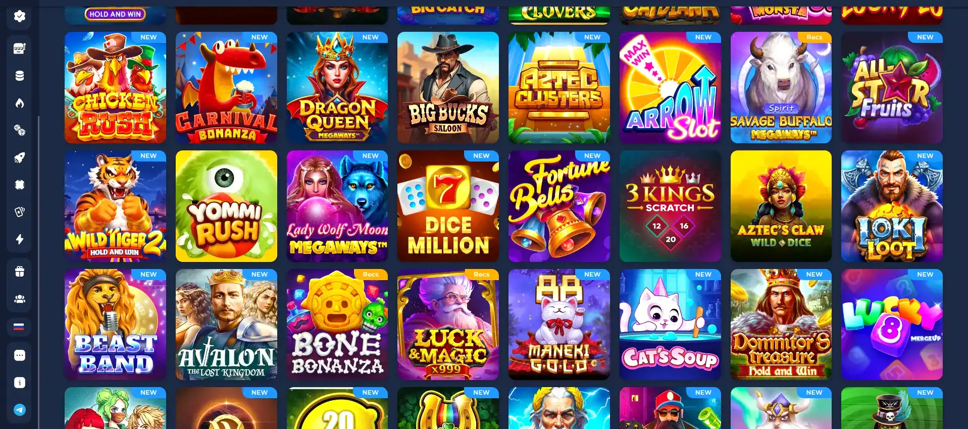 Мобильная версия Titan casino на экране смартфона